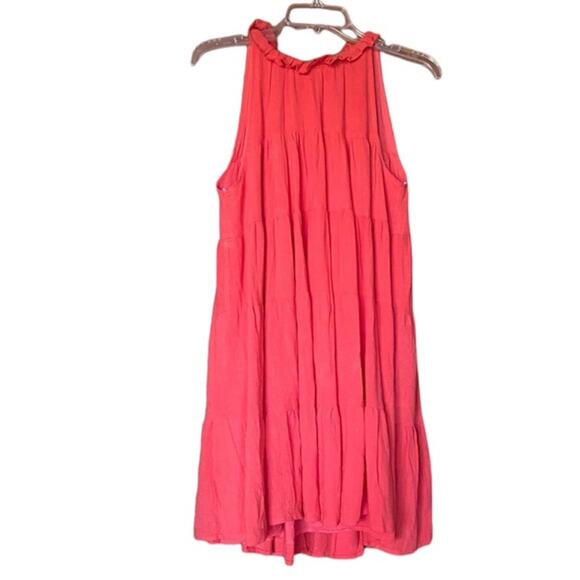 Lulus Tier for It Red Tiered Ruffled Tie-Back Mini Dress size XL - Picture 7 of 12